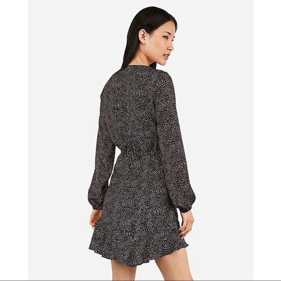 EXPRESS Square Neck Ruffle Wrap Dress - Picture 15 of 16